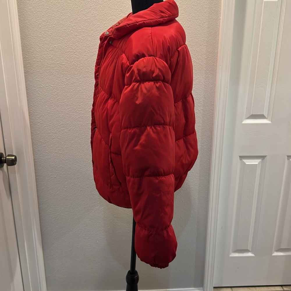 Vibrant Red Puffer Jacket - Picture 2 of 4